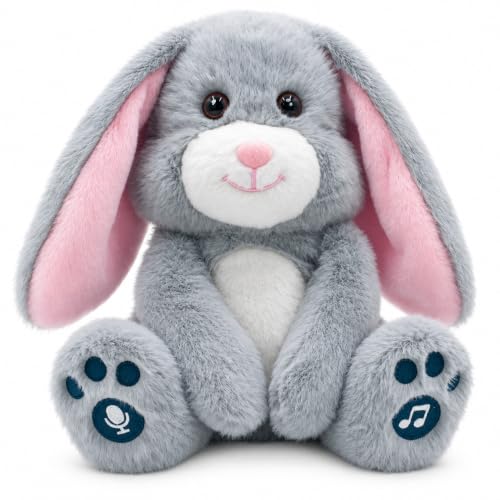 YH YUHUNG Juguete interactivo de peluche parlante de conejito de Pascua, repetición y grabación de voz, 10 canciones con orejas batiendo, control de volumen, relleno animado de conejo de peluche para YH YUHUNG Juguete interactivo de peluche parlante de conejito de Pascua, repetición y grabación de voz, 10 canciones con orejas batiendo, control de volumen, relleno animado de conejo de peluche para