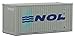 Walthers Scenemaster HO Scale Model of NOL (Gray, Blue, Teal) 20' Corrugated Container with Flat Panel