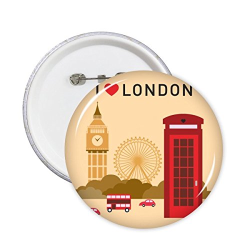 Badge Londres motif Angleterre lot de 5 boutons XXL à offrir aux passionnés de voyage