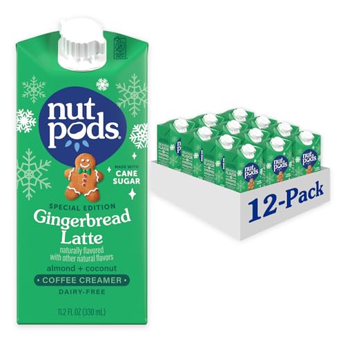nutpods Gingerbread Latte Non Dairy Coffee Creamer, Sweetened with Organic