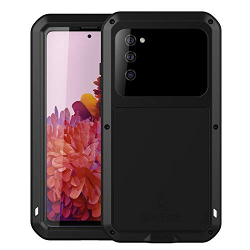 Feiteng Galaxy S20 FE 5G Metal Case, Samsung S20 FE Bumper, Heavy Duty Military Shockproof Rugged Defender Silicone Armor Cover Protective Outdoor Men Shell for Samsung Galaxy S20 FE 5G 2020 - Black
