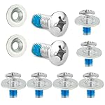 Juego de 16 Tornillos de fijación para Snowboard, ...: Recibirá una cierta cantidad de tornillos de montaje de esquí y arandelas de tornillos antideslizantes, cantidad suficiente para satisfacer su uso diario o sus necesidades de reemplazo. Materiales de primera calidad: estos tornillos están hechos de a...