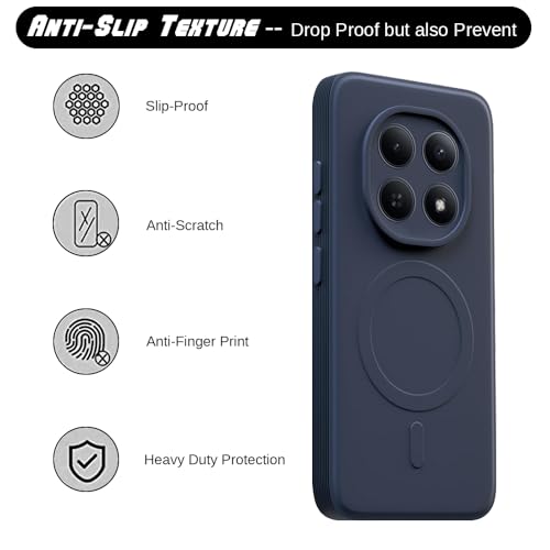 Image of Back Cover | MagFit Ring Design (Non-Magnetic) | Shockproof Case | Anti-Slip Grip | Raised Camera Edges | Slim Protective Case for Mi Redmi Note 15 5G / Note 15 SE 5G / Poco M8 5G (Steel Blue)