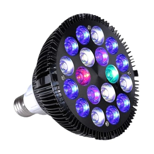 LED Aquarium Lights Bulb, 18W Saltwater Fish Tank Light Full Spectrum Aquatic Plants Grow Lamp Refugium Light