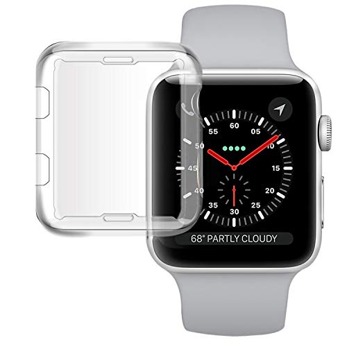 Misxi Apple Watch Series 3 Case, iwatch 3 Screen Protector TPU All-Around 0.3mm Ultra-Thin Cover for New Apple Watch Series 3 42mm (2 Pack)