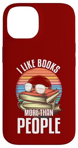 I Like Books More Than People Funny Book Lovers Bookworms X}zP[X iPhone 14 p