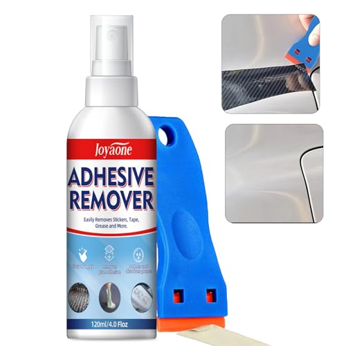 Adhesive Remover 120ml Sticker Remover with Plastic Scraper Tool Surface Safe Formula for Cars Glass and Walls Fast-Acting Glue Cleaner for Labels Decals Tape Residue and Stubborn Stains