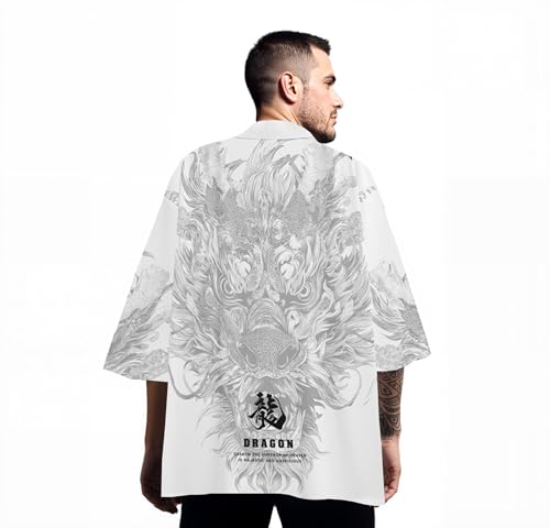 Image of Women's and Men Kimono Cardigan Japanese Long Sleeves Lightweight Open Front Coat Tops