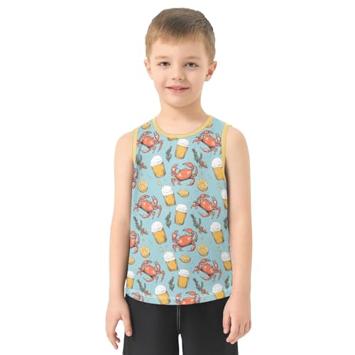 Baby Boys Sleeveless Tank Top Beer Crab Toddler Athletic Vest 3-10T2