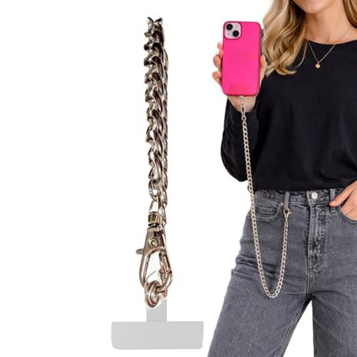 Phone Chain ? Metal Fashion Anti Theft Clip On Lanyard Strap, Cell Phone Wallet Chain | Secure Phones Holder For Women Men Outdo