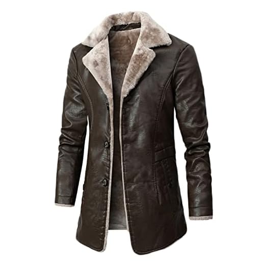 Vinterparka Herr Fodrad Slim Fit Vinterjacka Herr Kappor Outdoor Fleece Plus Size (Color : Brown, Size : XL)
