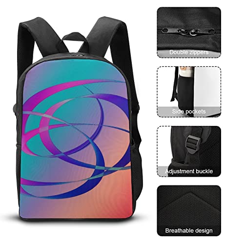 Mochila escolar unisex de 17 pulgadas y mochilas de moda para estudiantes con geometría 7