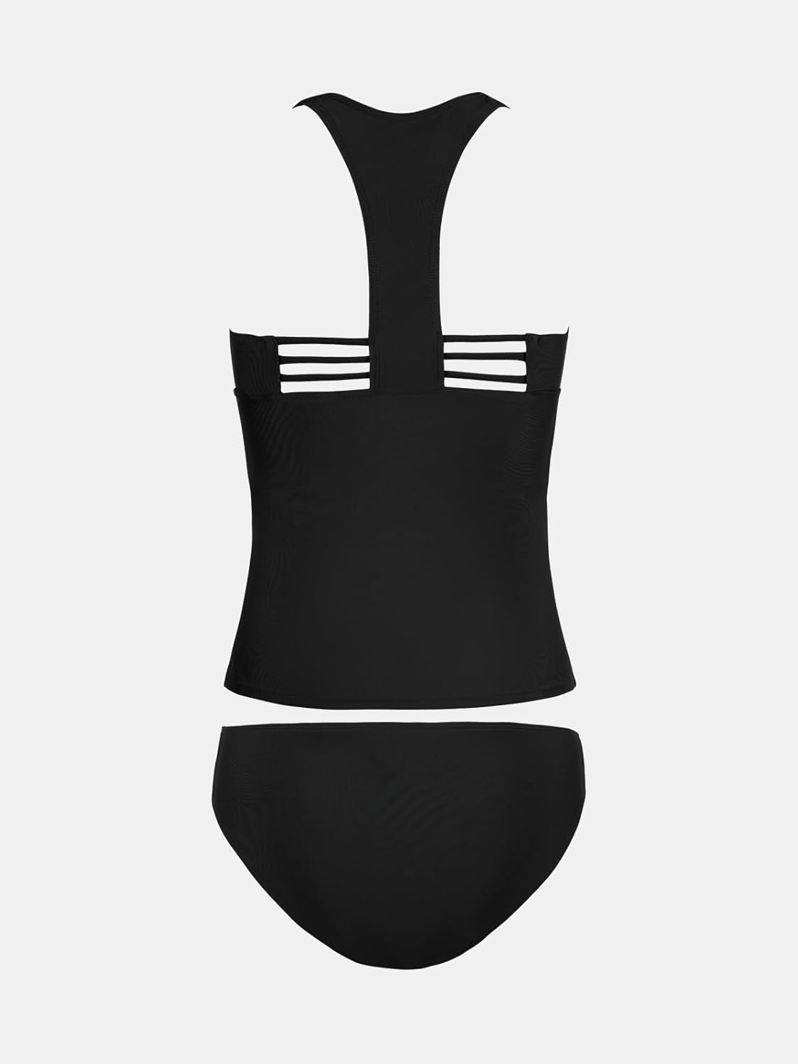 CUPSHE Women's Tankini Sets Two Piece Swimsuit Racerback Bathing Suits Top Cutout Flowy Mid Rise Bottom