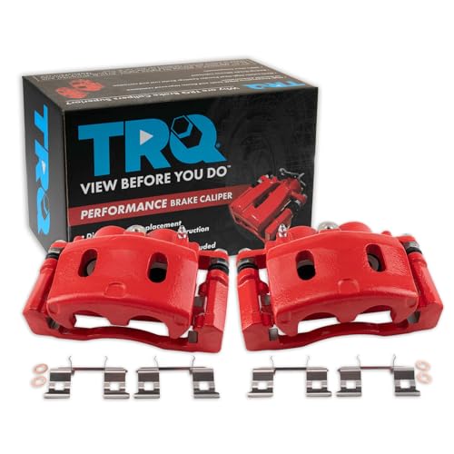 Image of TRQ Performance Front Driver and Passenger Side Brake Caliper Set Compatible with 05-06 Chevrolet Silverado 1500 with Rear Drum Brakes 07-08 Chevrolet Silverado 1500 07-08 Chevrolet Tahoe