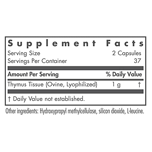 Nutricology Thymus - Natural Glandular, Immune Support - 75 Vegicaps #TOP1