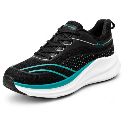 Image of Allen Cooper Men Running Shoes Lightweight Lace-Up Sports Walking Shoes with Cushioned Memory Foam