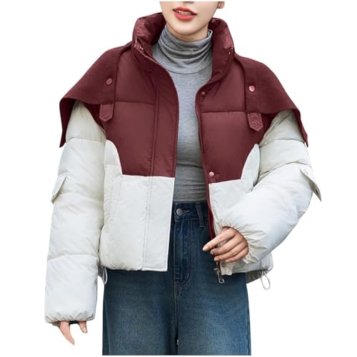 Womens Warm Puffer Basic Cropped Down Jackets Coats for Women Long Sleeve Turtle Neck Winter Fall Down Jackets 2025