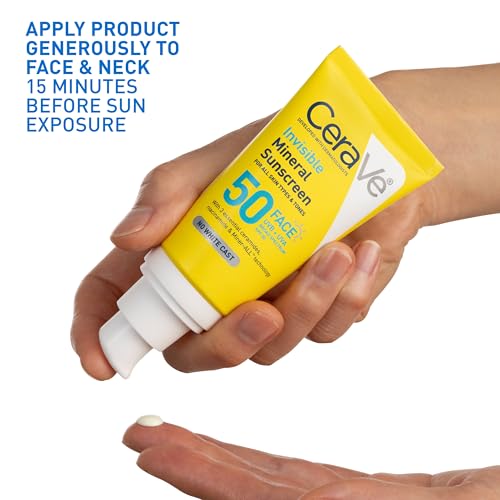 CeraVe Invisible Mineral Sunscreen SPF 50, Face Sunscreen, 1.62oz - image 8
