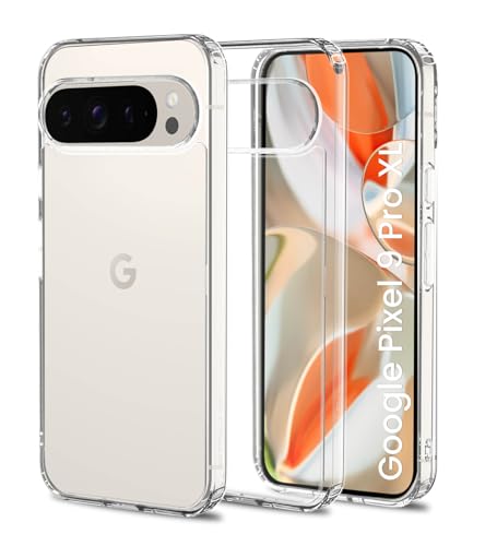 Image of Golden Sand for Google Pixel 9 Pro XL 5G Back Case - Ice Crystal Hybrid Shockproof Back Cover, Transparent PC Military Grade TPU, Crystal Clear