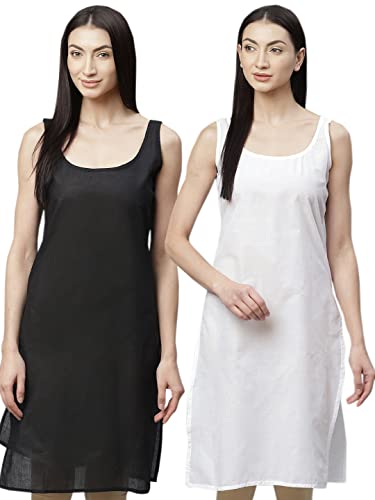 Image of Ada Womens Terivoile Cotton Suit Full Slip /Camisole (Pack of 2) A301831