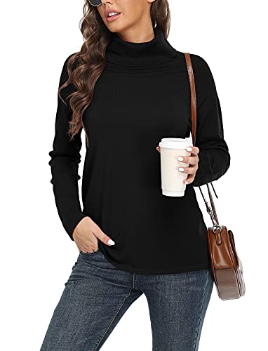 VIISHOW Women's Turtleneck Sweater Long Sleeve Cozy Warm Sweater Casual Lightweight Soft Pullover Jumper Tops3
