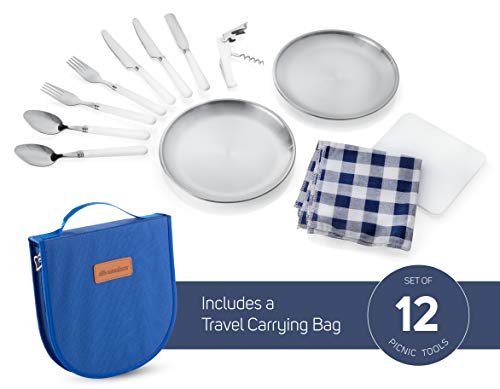 image for Wealers Camping Silverware Kit Cutlery Organizer Utensil Picnic Set - 
