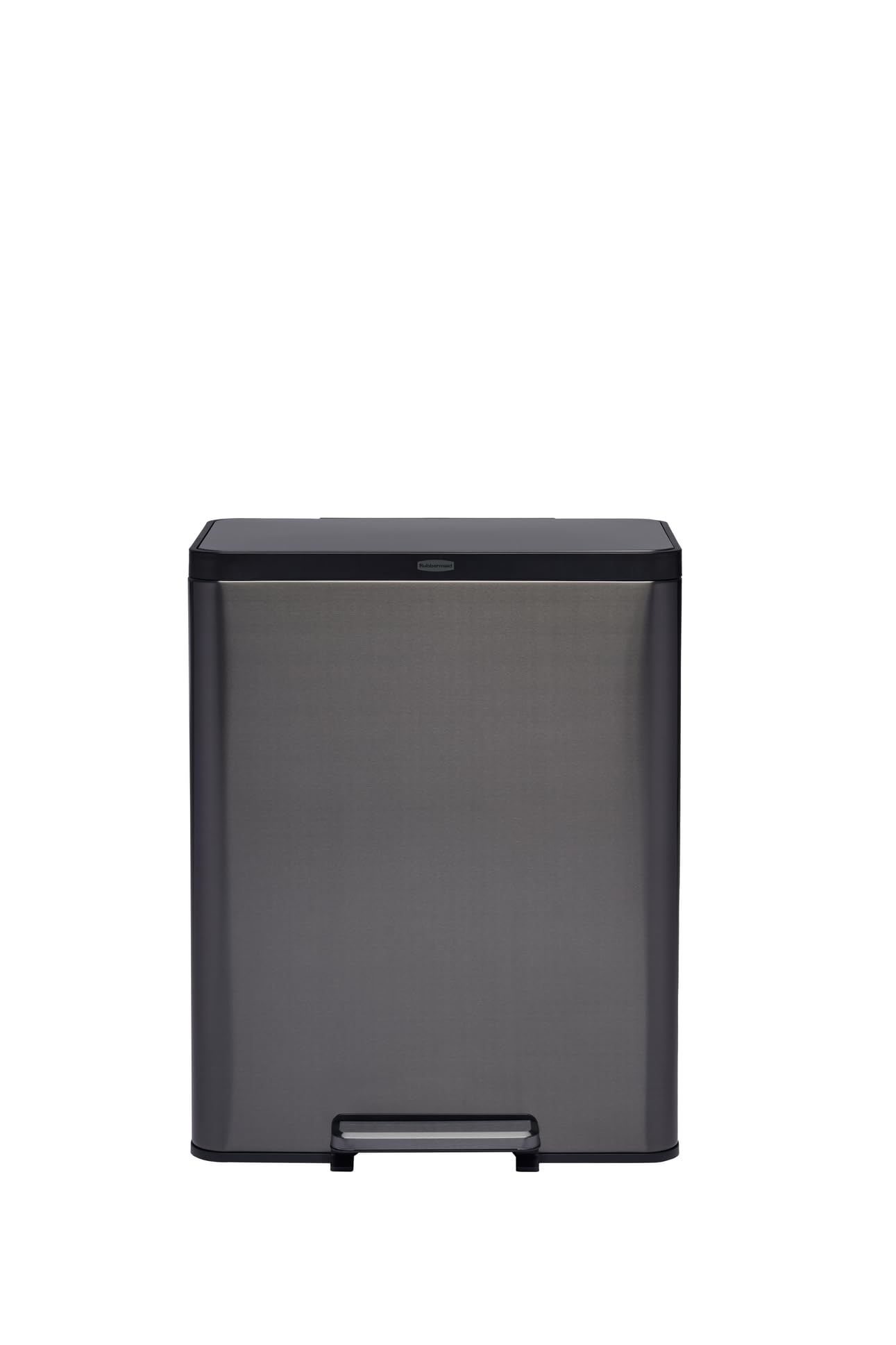 Rubbermaid Poubelle Double Flux Elite inox 60L Gris Charbon