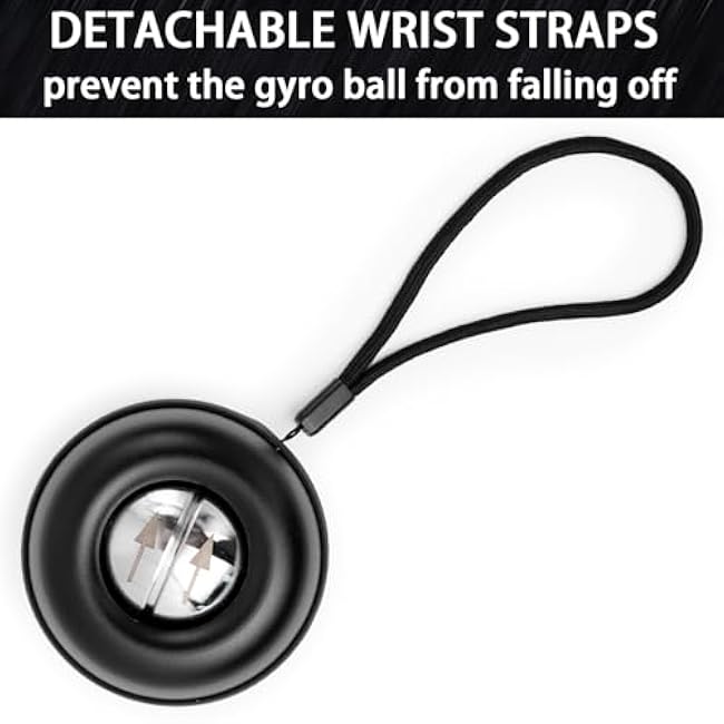 All-Metal Power Gyro Ball with Ball Bag,Hand Wrist Forearm Trainer and Strengthener for Exercise Joint and Muscle,Gyro Ball Wrist Exerciser