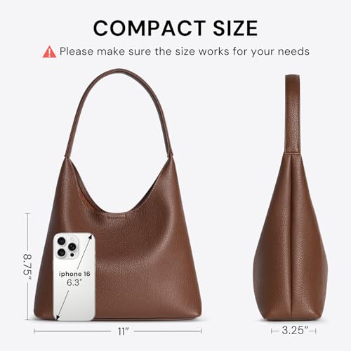 Image of Hobo Bags for Women, Small Slouchy Hobo Purse, Soft Vegan Leather Shoulder Bag Trendy Everyday Tote Handbag, 11'' (28cm)