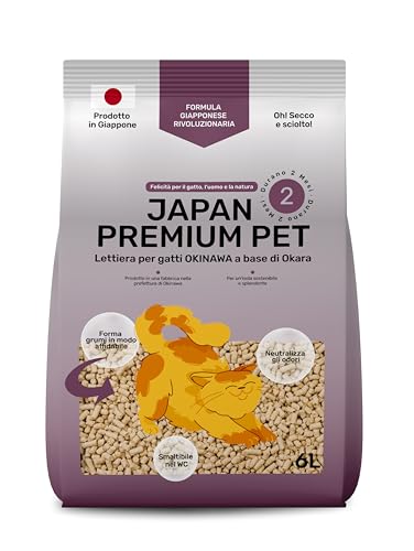 Tofu Lettiera per gatti | antibatterica, lavabile e antiodore | Lettiera per gatti a base vegetale | Assorbe 9 volte il suo peso | 6L