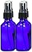 All 4 You Cobalt Blue Boston Round Glass Bottle 2 oz with Black Atomizer - Perfect for Essential Oil Formulas (4 Pieces)