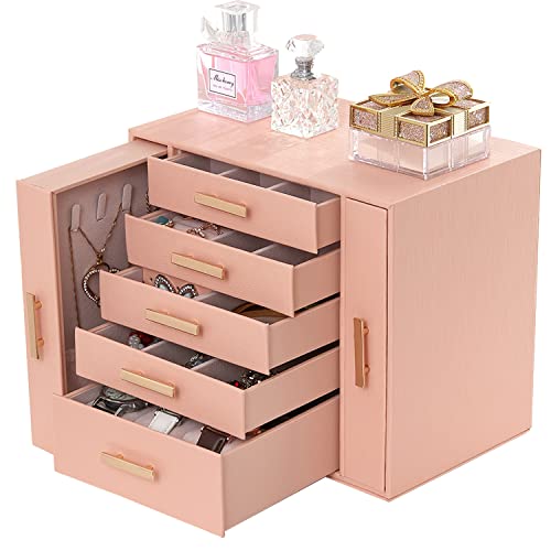 Anwbroad Jewelry Box Teen Girls And Women Jewelry Organizer Box Capacity For All Jewelry Storage Case For Necklace Earring Bracelet Ring Leather Jewelry Holder Ujjb007F #TOP14