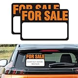 Rebvugr 2PCS for Sale Sign Car Stickers, Car Decals, 12' x 8' Premium Self-Adhesive Vinyl Sale Sign Decals, Weatherproof Self-Adhesive Stickers for Garages Home Boats Large Space for Handwriting
