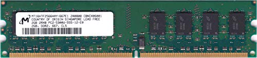 Micron PC2-5300U (DDR2-667) 2GB 240s DIMM fXNgbvp\Rp ^ԁFMT16HTF25664AY-667E1 ۏؕi
