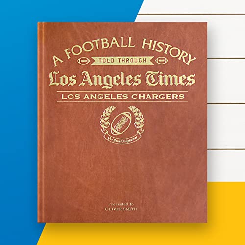 Los Angeles Football Personalized History Book - LA Sports Fan Gift - A Pro Football History Told Through Newspaper Archive Coverage - Add a Name Gold Foil Embossed for Free - Chargers