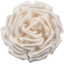 Rose Flower Brooches for Women Handmade Oversized 6.3 Inch Glossy Silk Satin Floral Pin Wedding Party Accessories for Dresses Hats Jackets