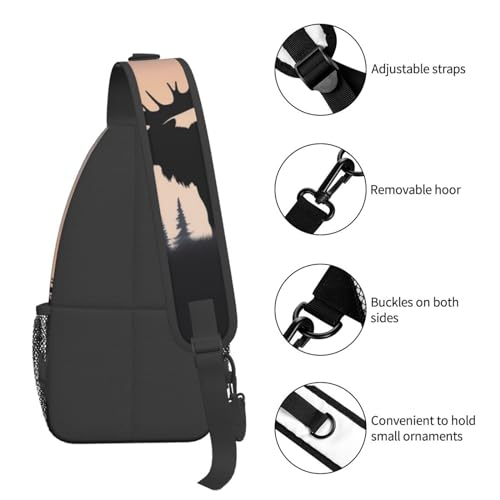 Mochila cruzada de pecho para senderismo unisex miniatura 5