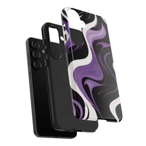 Coque Samsung S25 Plus violette noire blanche rigide design abstrait - 4