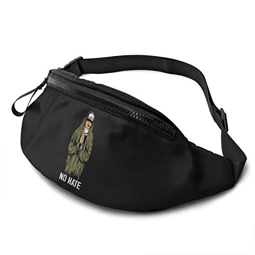 No Hate Casual Waist Bag with Adjustable Jogging Hiking Chest Pack Shoulder Bag