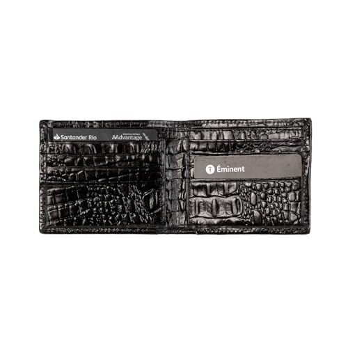 Generic Wallet for Men Authentic Argentine leather Croco Style, Black2