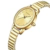 Gold Watches for Women,Easy Reading Analog Watch with Stainless Steel Expansion Band,Water Resistant
