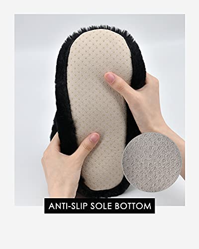 Dicuird Womens Slipper Socks Comfy&Warm Animal Non-Skid Bedroom Slipper Booties (Black Cat,5-7.5) #TOP4