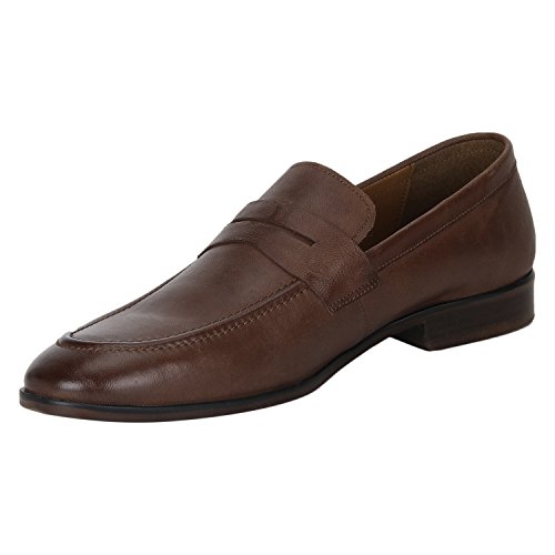 Red Tape Men’S Brown Leather Loafers-9 Uk (43 Eu) (Rte0822D)