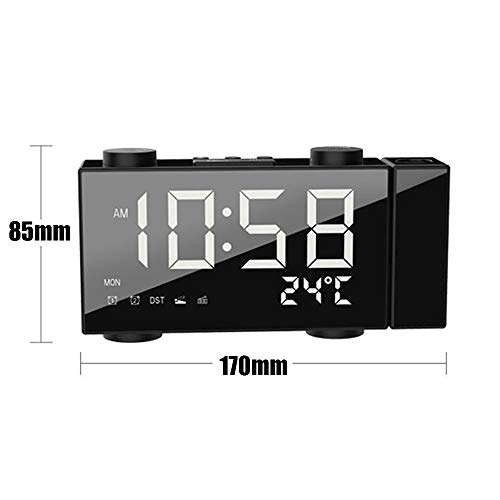 Pedkit Despertador com projeção digital LCD e rádio-controle meteorológico sem fio Relógio com estaç