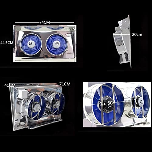 Extractor de ventilación con panel de acero inoxidable 304, doble fila para cocina y baño miniatura 2