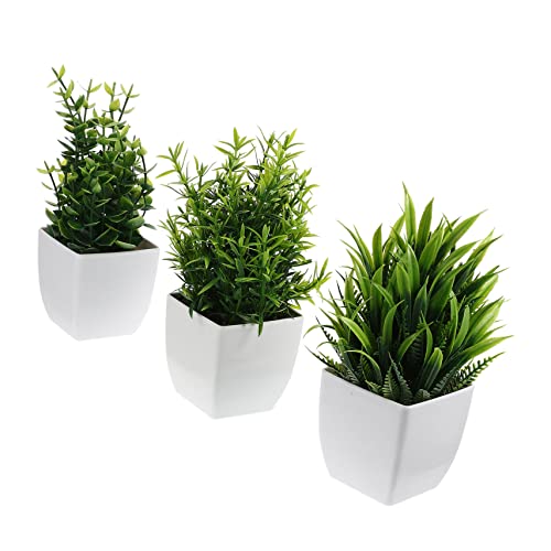 NOLITOY 3個ミニ人工植木鉢 フェイクの小さな植物 盆栽の置物 デスクトップ装飾 お手入れ不要 室内インテリア用