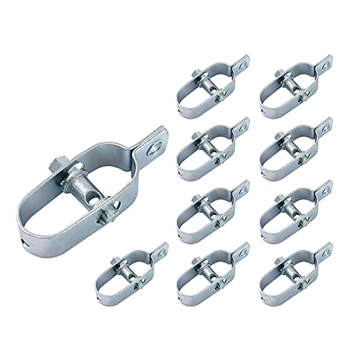 KATSU Electric Fence Wire Tensioner 10PCs, 2mm Thickness 100mm Length Tighten Steel for Livestock Cattle Horses Farm Garden Cable Ratchet Adjusting Turnbuckle Strainer 667211