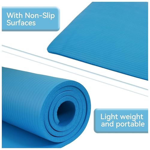 Image of BalanceFrom GoYoga All-Purpose 1 /2-Inch Extra Thick High Density Anti-Tear Exercise Yoga Mat with Carrying Strap