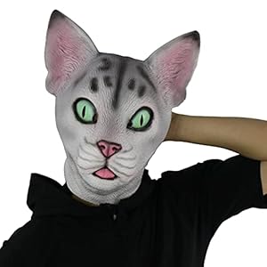 Snotra Shop FantasyParty Halloween Novelty Mask Costume Party Latex Cute Cat Mask Animal Head Mask