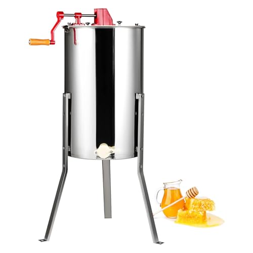 ExploreHorizon Manual Honey Extractor with Adjustable Stand